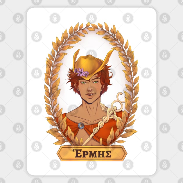 Hermes Olympian God Greek Mythology Ἑρμης Magnet by Tati Seol